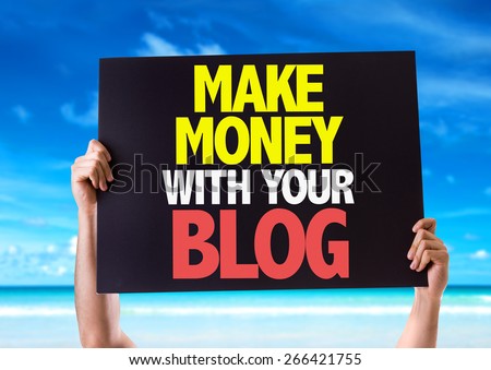 Make Money With Your Blog card with beach background