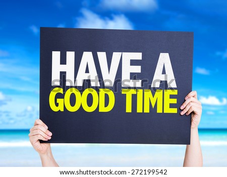 Have a Good Time card with beach background