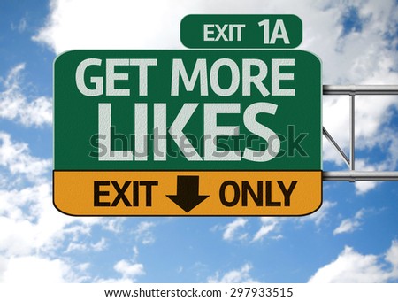 Get More Likes road sign with sky background