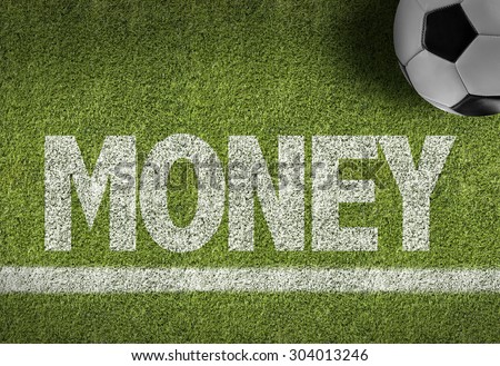 Soccer field with the text: Money