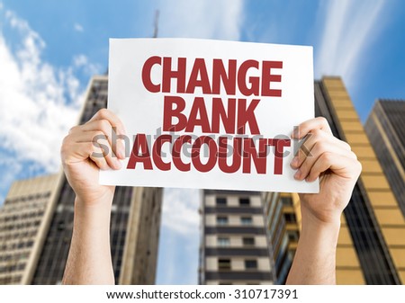 Change Bank Account card with urban background