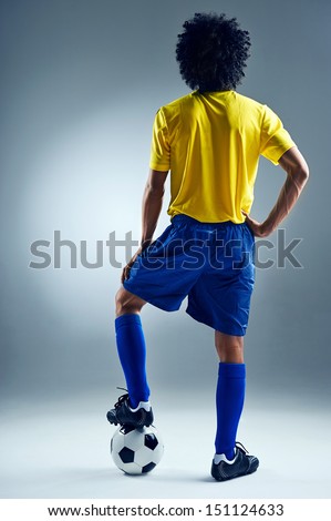 soccer world cup Brazil man standing ready to compete with ball