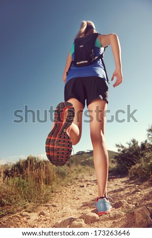 Trail running woman workout for healthy marathon fitness