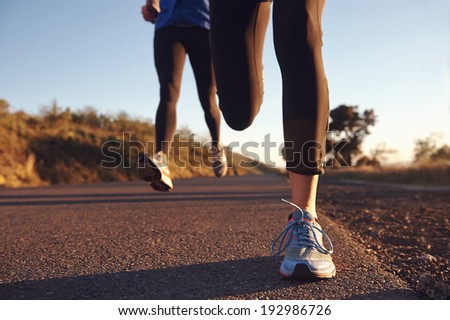 fitness exercising couple training for marathon running lifestyle