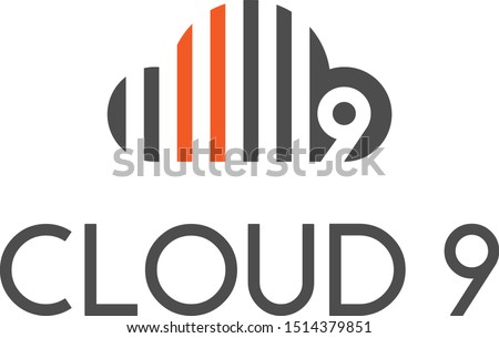 Brand New Spectrum Bar Cloud 9 Logo for Music or Cloud Branding