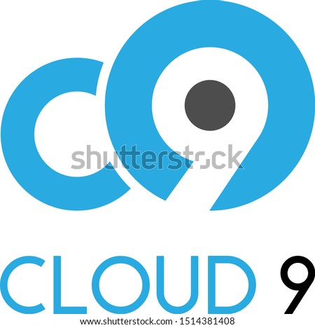 Clean Brand New Cloud 9 Logo for Cloud Based Company with Blue Color