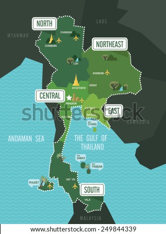 Map of Thailand in Vector