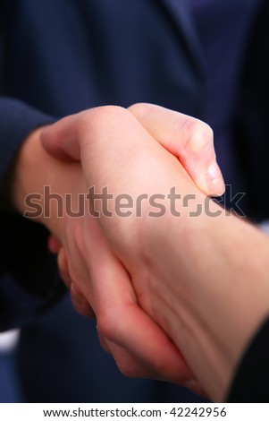 Busisness people - man and woman hand shake