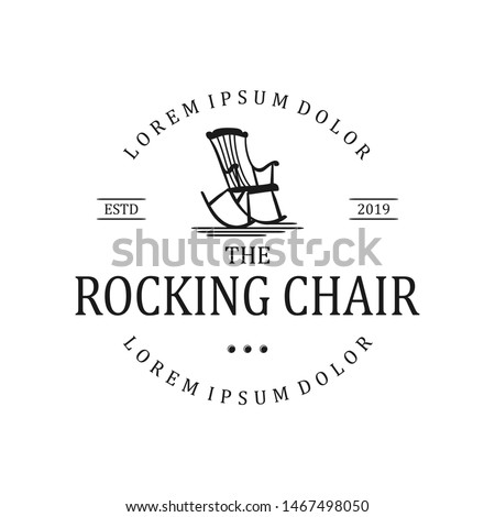 Rocking chair vintage logo - interior old furniture