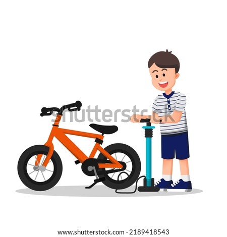 Similar – Image, Stock Photo Inflate bike tires