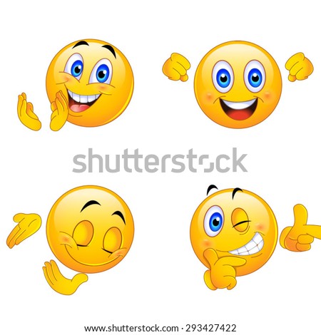 4 Emoji Smiley Faces Stock Vector Illustration 293427422 : Shutterstock