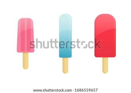 vector popsicles isolated on white background