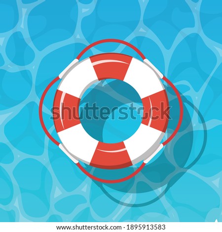 bouy floating in the clean water pool vector