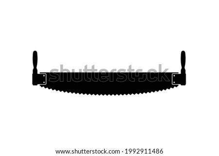 two-man crosscut saw vector isolated on white backgroound