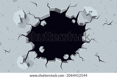 broken wall background illustration. cracked and perforated wall vector background image