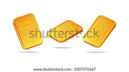Fine gold isolated on white background 