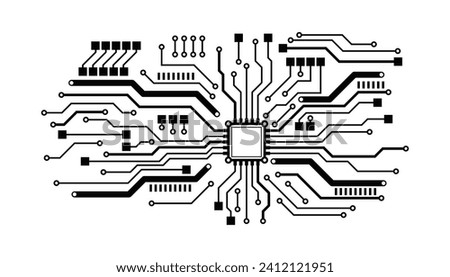Illustration circuit board line background.