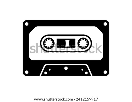 Cassette tape icon isolated on white background.