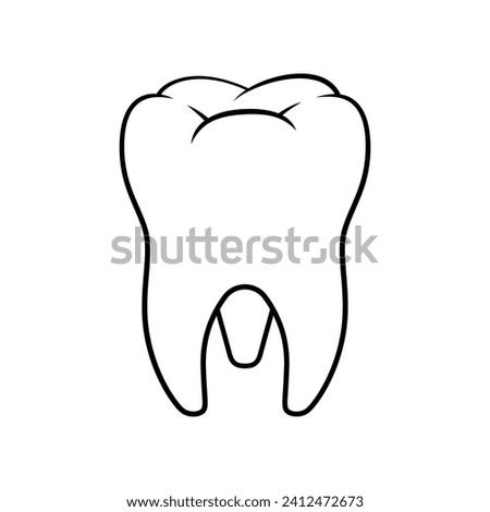 Molar teeth vector line art isolated white background.