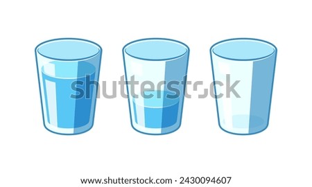 Glass of water vector isolated on white background.