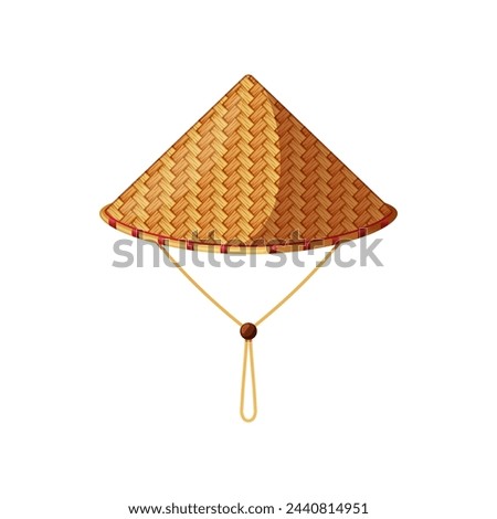 Asian conical hat vector isolated on white background.