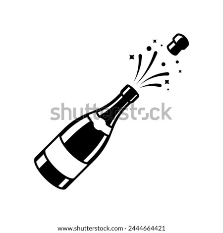 Champagne bottle explosion icon vector isolated on white background.