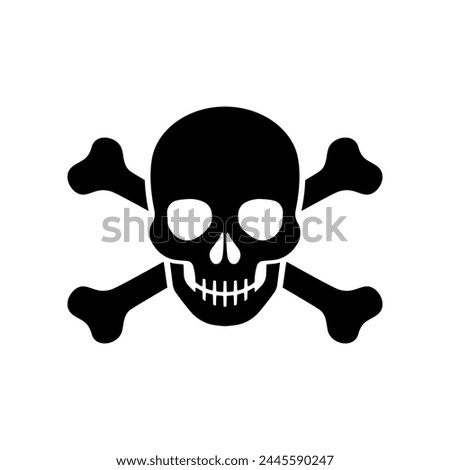 Skull icon isolated on white background.