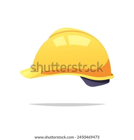 Construction yellow safety helmet isolated on white background.