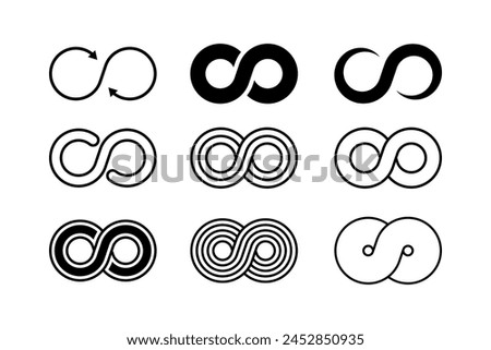 Infinity icon isolated on white background.