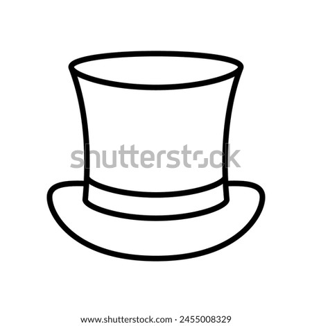 Top hat line icon isolated on white background.