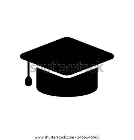 Graduation cap icon isolated on white background.