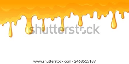 Dripping honey isolated on white background.