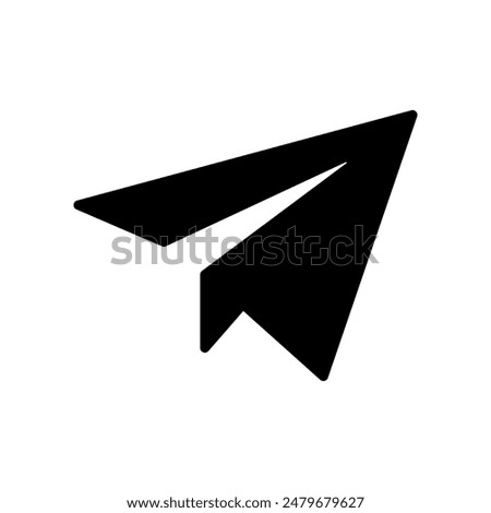 Paper airplane icon isolated on white background.