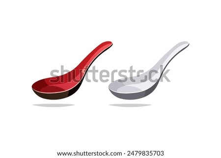 Soup spoon vector isolated on white background.