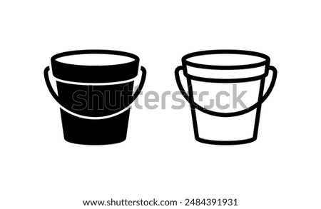 Bucket icon isolated on white background.