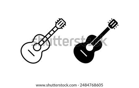 Guitar icon isolated on white background.