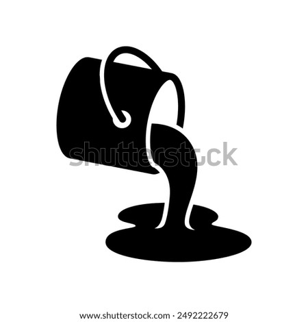 Bucket spilling icon isolated on white background.