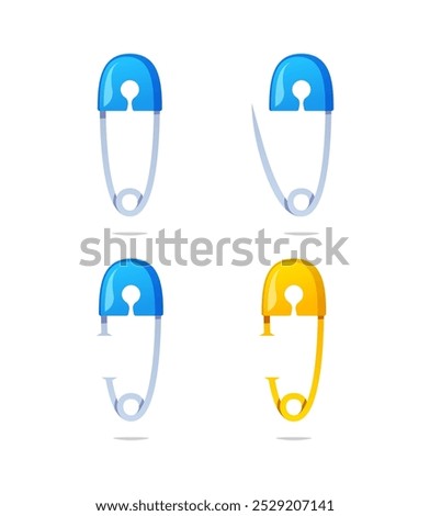 Safety pin vector isolated on whitte background.