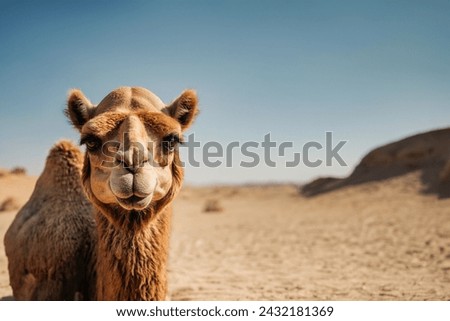 Image, Stock Photo Funny camels in desert