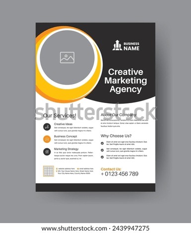 Professional Corporate Business Flayer Design. Marketing Abstract Flyer. Modern One Pager Template