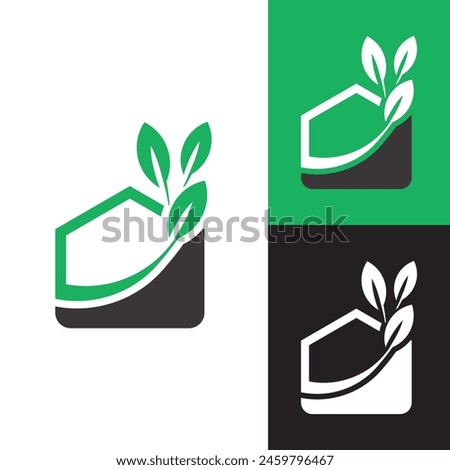 Modern Minimalist Garden House Logo for Landscaping, Lawn Care Business, Company, Dealer, etc. 