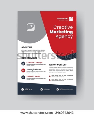 Professional Corporate Business Flayer Design. Marketing Abstract Flyer. Modern One Pager Template