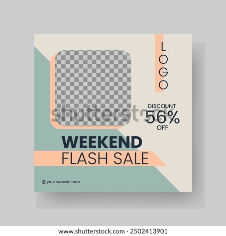 Fashion Sale Social Media Post Template. Fully Editable Instagram and Facebook Square Post Frame Puzzle Organic Sale Poster. Urban fashion social media post template.