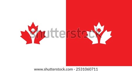 Canada or Maple Leaf with People Logo Design