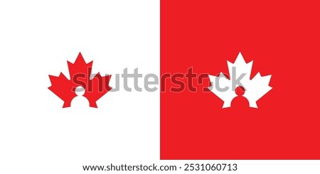 Canada or Maple Leaf with People Logo Design