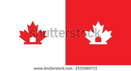 Canada Home or Maple Leaf with Home Logo Design