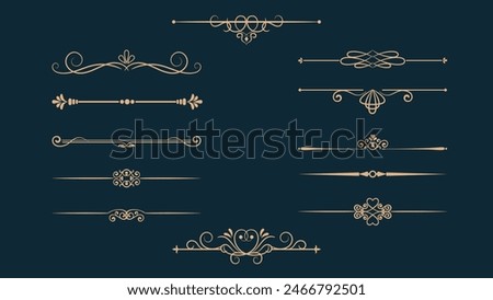 Elegant jwellery luxury ornament text dividers. Ornamental Gold Dividers for text and objects. vector design