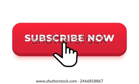 Subscribe now button design. Subscribe and follow me button for your youtube channel vector