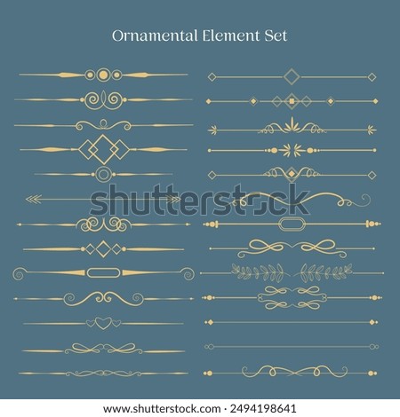 Elegant luxury ornament text dividers. Ornamental Gold Dividers for text and objects. vector design