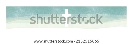 Watercolor Easter cross clipart. Christian crosses border, banner Foto d'archivio © 
